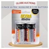2-PACK ULTRA  ALKALINE D 1.5V BATTERIES