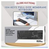 FULL-SIZE MEMBRANE KEYBOARD WITH 104-KEYS