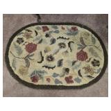 Small Oval Floral Rug 42 x 30