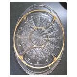Glass gold plated platter