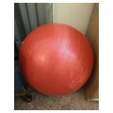 Red exercise ball