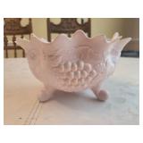 Decorative pink footed bowl chipped