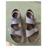 Used Navy Leather Birkenstock Sandals size 33