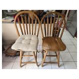 Pair of oak wood stools