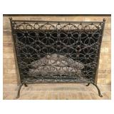 Metal fireplace screen