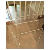 Set of 3 Nesting Clear Plastic or Acrylic Tables