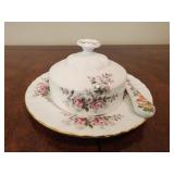 Royal Albert lavender rose butter dish and knife