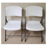 Lot of 2 lifetime Plastic Chairs