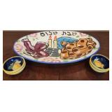 Shabbat platter with 4 small bowls