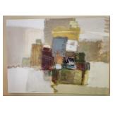 Large signed textured artwork on canvas