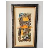 Signed Doleys Abstract Painting on Canvas Framed