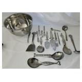 Collections of serving utensils and bowl