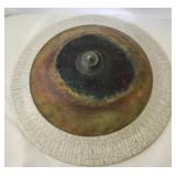 Pottery style lid signed