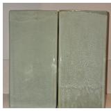 Lot of 2 Decorative Square Ceramic Vases