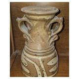 Heavy Decorative Aztec Pottery Style Vase