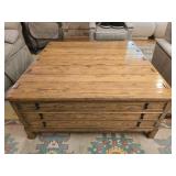 The Melrose Collection wood 6 drawer coffee table