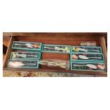Drawer lot of towle silver plated cake servers