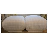 Pair of upholstered foot stools
