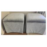 Pair of upholstered foot stools