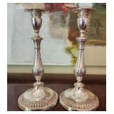 Pair of Sheffeild silver plated candle holders
