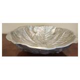 Large decorative metal flower bowl