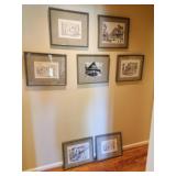 Collection of 7 John Hall Framed Prints