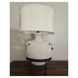 Ceramic like lamp with stand