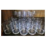 2 partial sets of Mid-century modern glasses