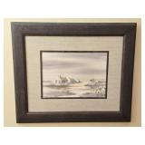 Large Framed Print of Watercolor Painting