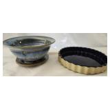Sunset Canyon pottery strainer & stoneware pie pl