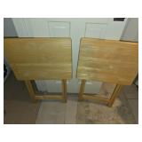 Lot of 2 Wooden Foldable TV Dinner Trays