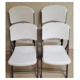 Lot of 4 Plastic Lifetime Chairs #1