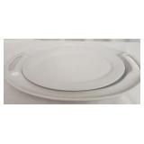 Two white serving trays