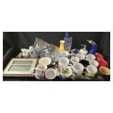Estate lot of mugs and decor