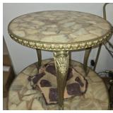 Metal base small round table