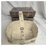 Lot of a basket and a box