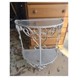Half moon glass top table