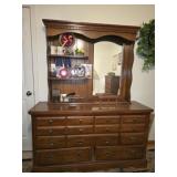 7 Drawer Brown Dresser with Mirror
