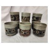 9 vintage somayaki ceramic cups AS IS