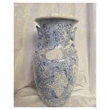 Blue and white large vase