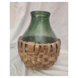Large green glass jar
