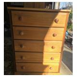 5 drawer wood dresser