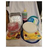 Estate lot of plastic plates and more