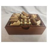 Box of wooden puzzle games