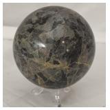 Decorative stone sphere with pedestal