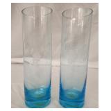 Pair of light blue glass vases