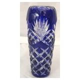 Dark blue crystal vase