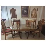 Absolutely stunning carved oak wood dining table