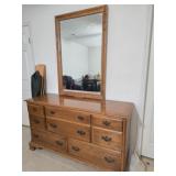 8 Drawer Wooden Dresser with Mirror