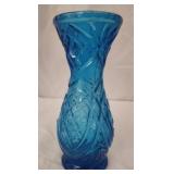 Small blue glass vase